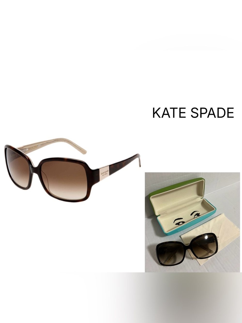 KATE SPADE - GENTLY PRELOVED - WOMENS LULU/S TORTOISE HAVANA BROWN SUNGLASSES